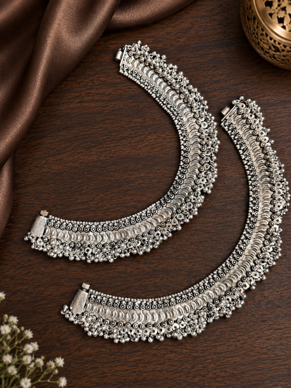 Thick German Silver Anklets