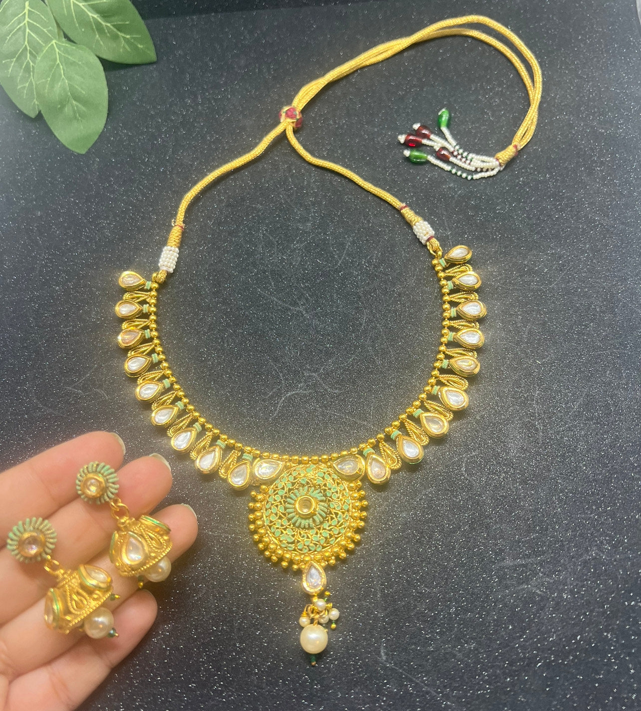 Meenakari Necklace with earrings.
