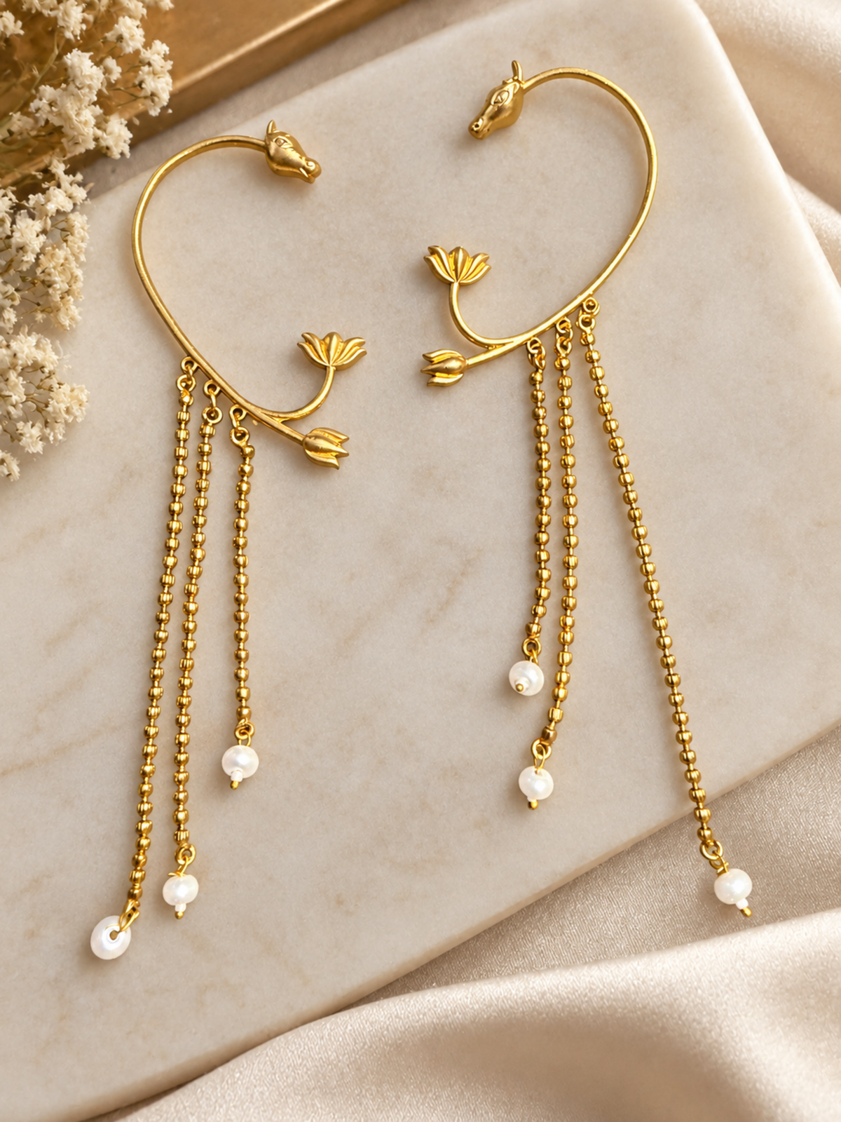 Horse & Lotus Earcuff
