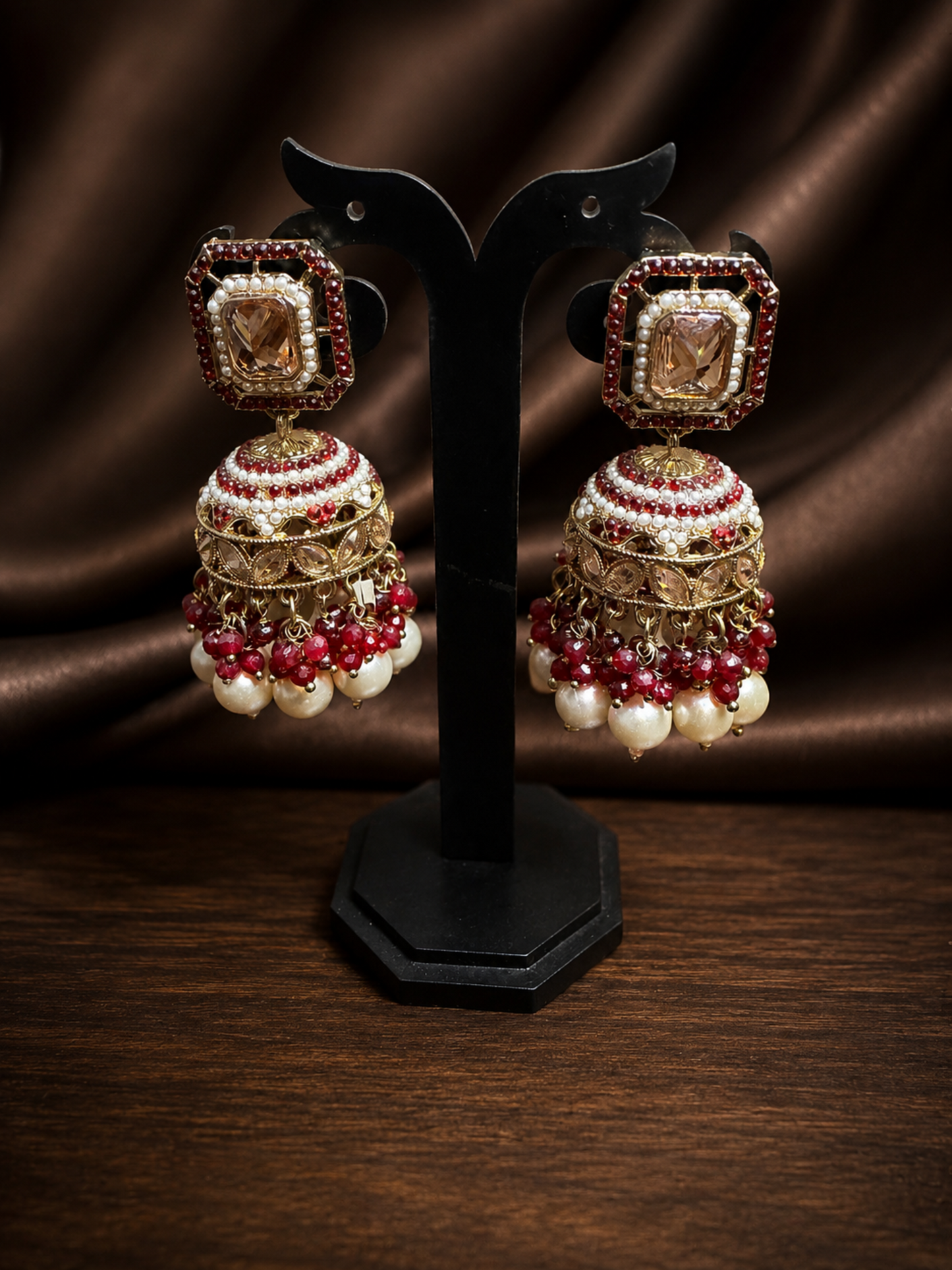 Stonework Jhumkas