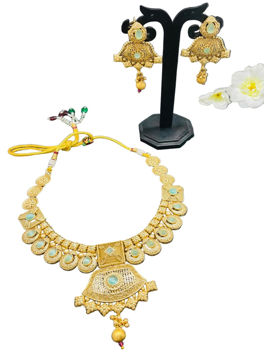 Rajwadi Polish Necklace with Earrings