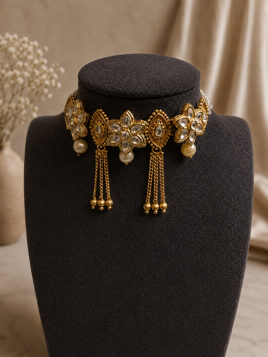 Pearl and Gold-Plated Necklace Set