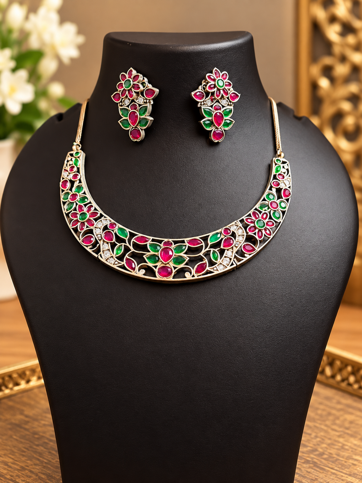 Pink and Green Stone Hasli