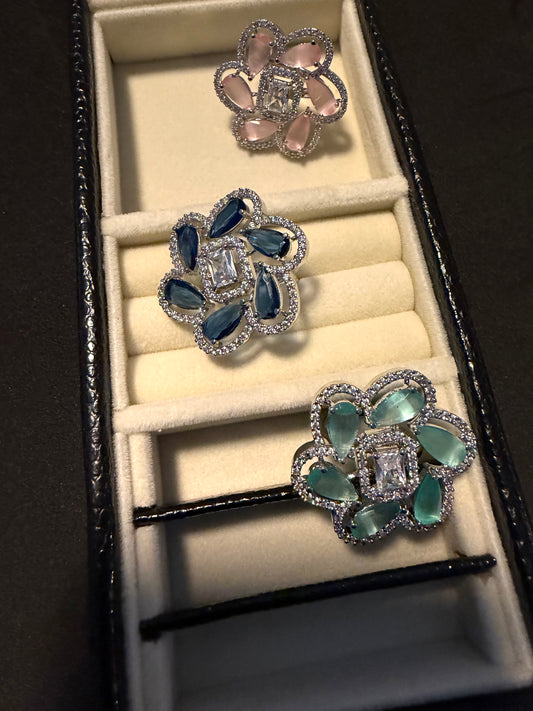 American Diamond Adjustable Rings