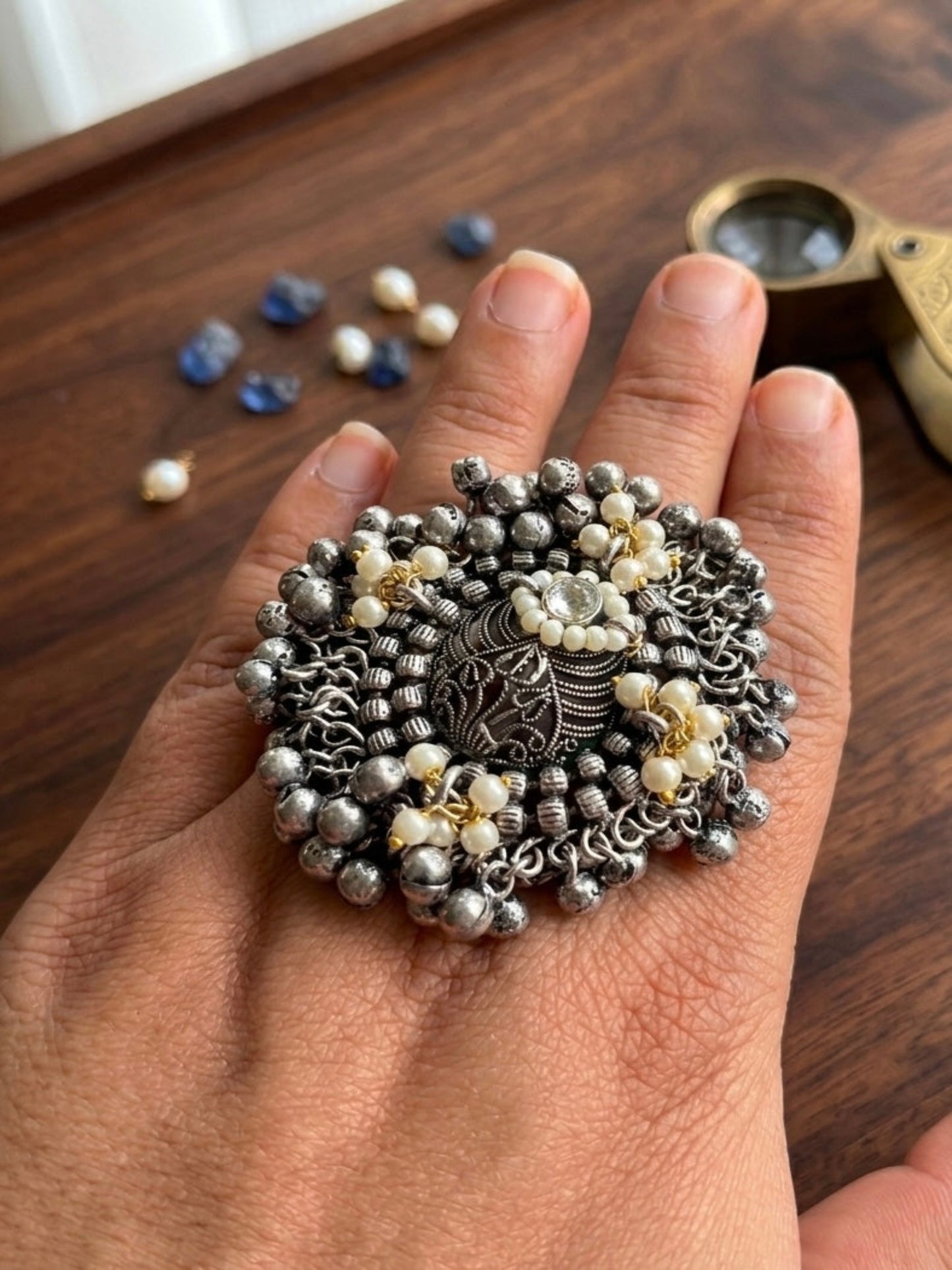 Ghungroo Pearl Ring