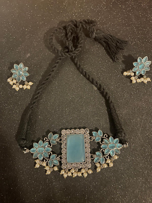 Stonework Flower Choker Set