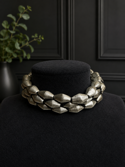 Silver Plated Dholki Choker/Necklace Set
