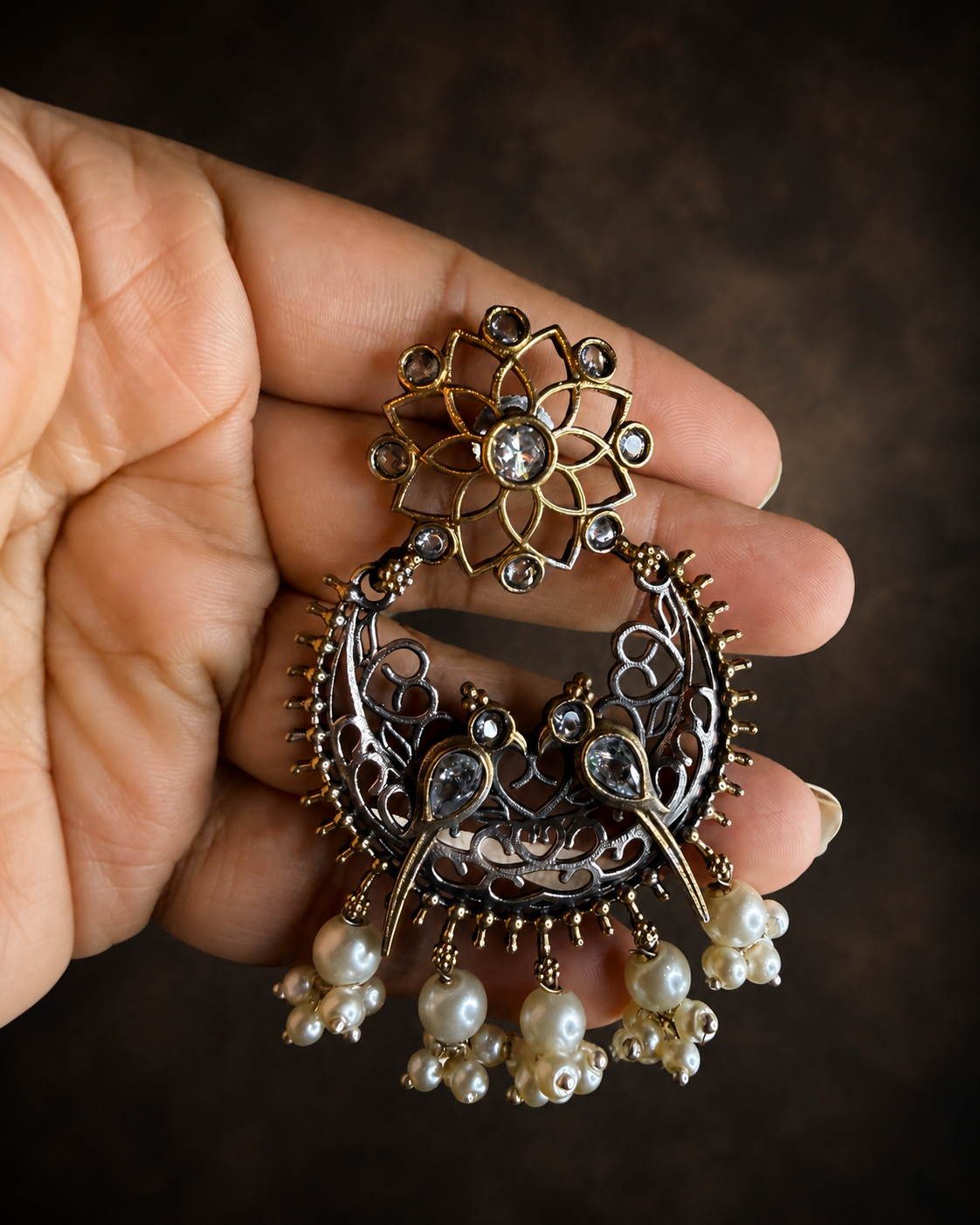 Dual Tone Bird Earrings