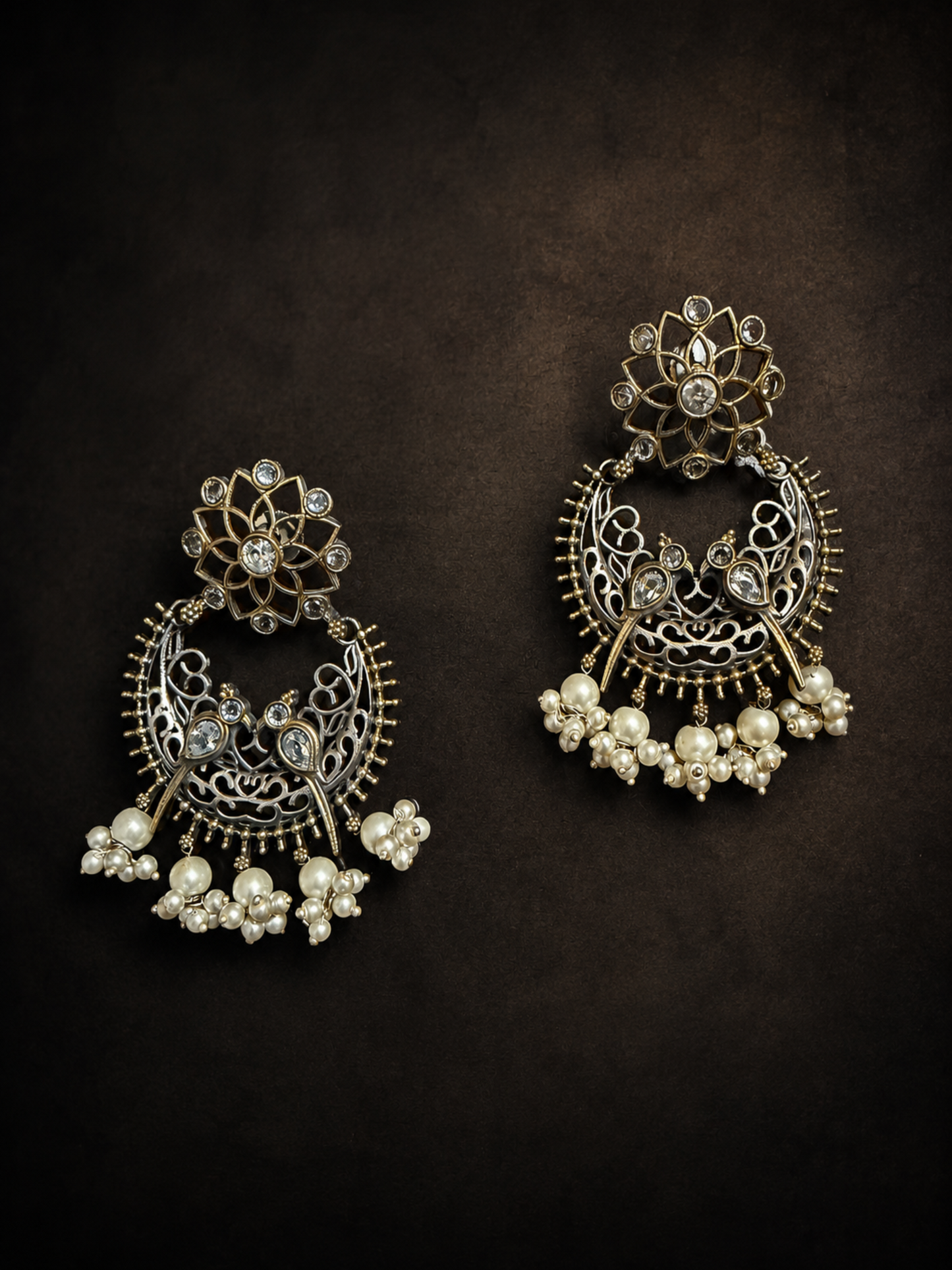 Dual Tone Bird Earrings