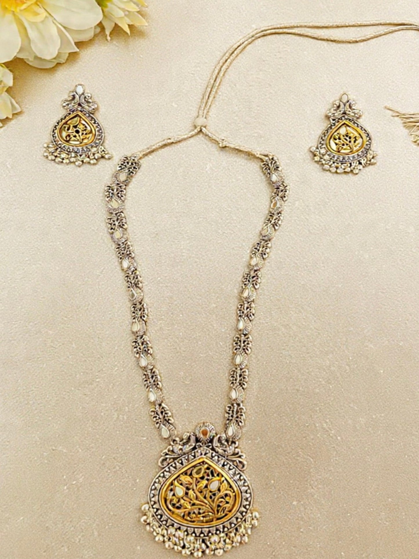 Dual Tone Long Necklace