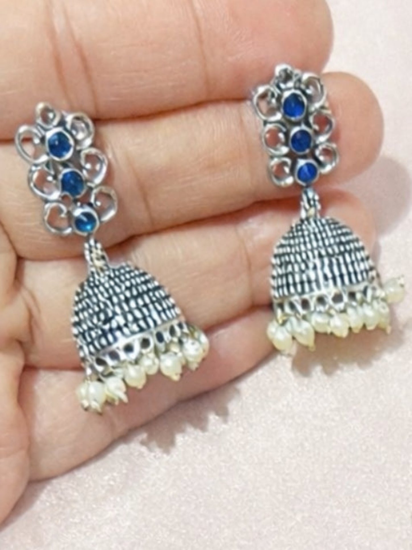 Blue Stones Long Necklace Set