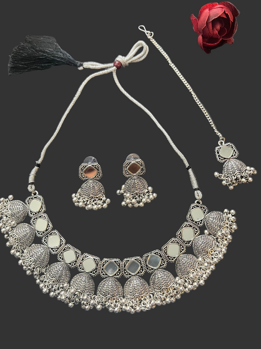 Silver-Plated Choker /Necklace Set
