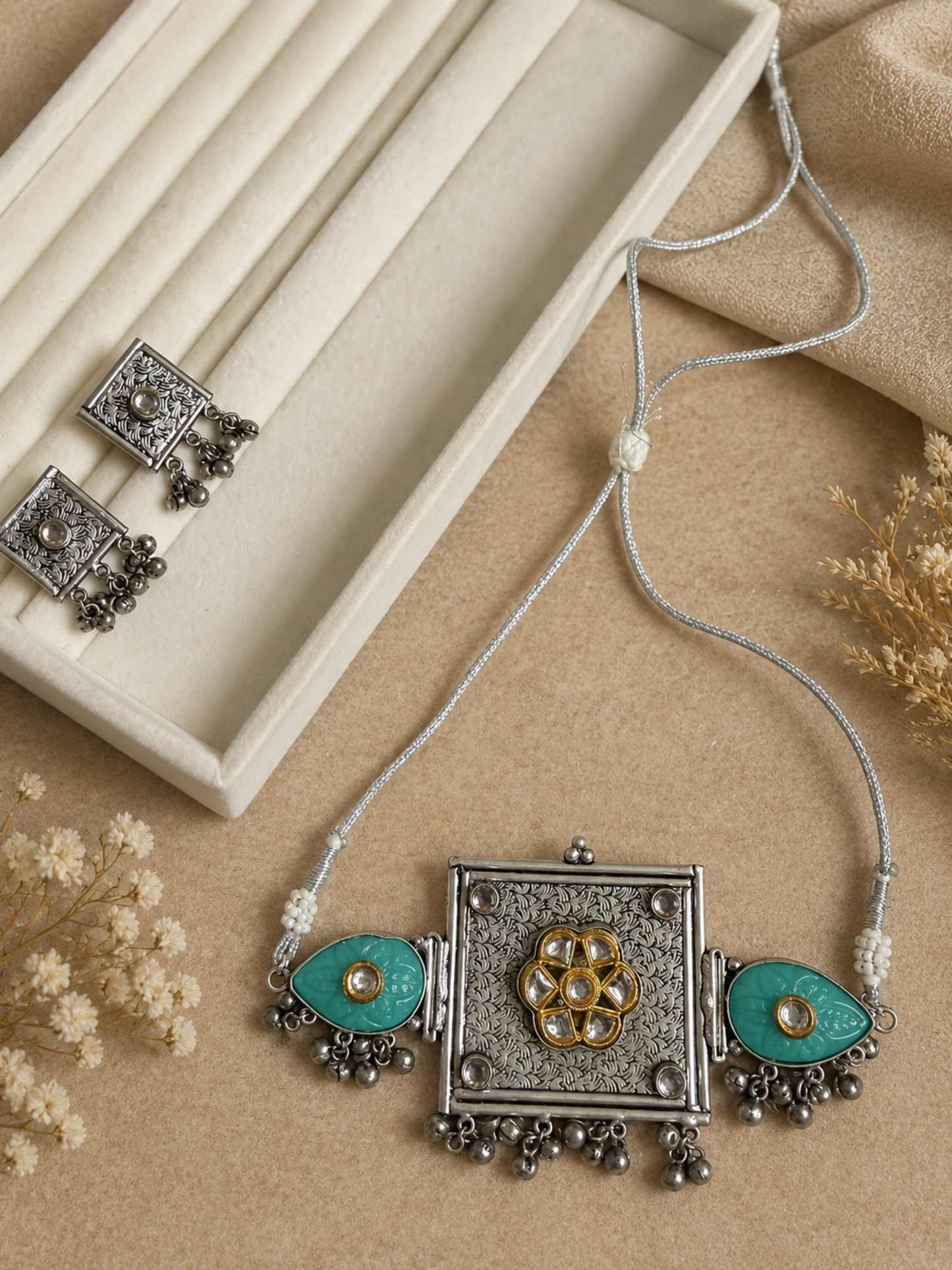 German Silver & Kundan choker/necklace set