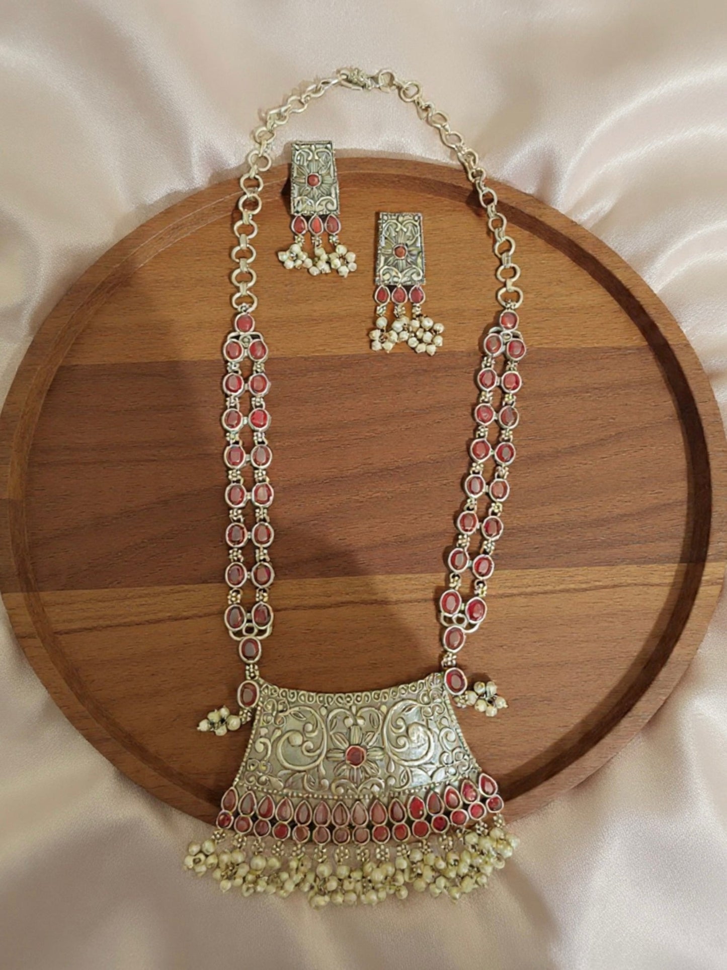 German Silver Long Necklace Set