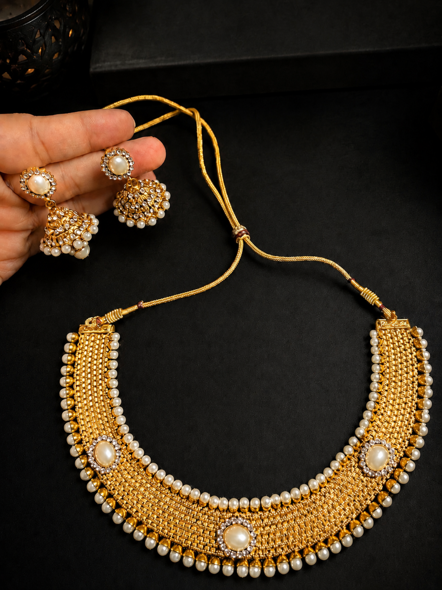 Gold plated and Pearl Necklace Set