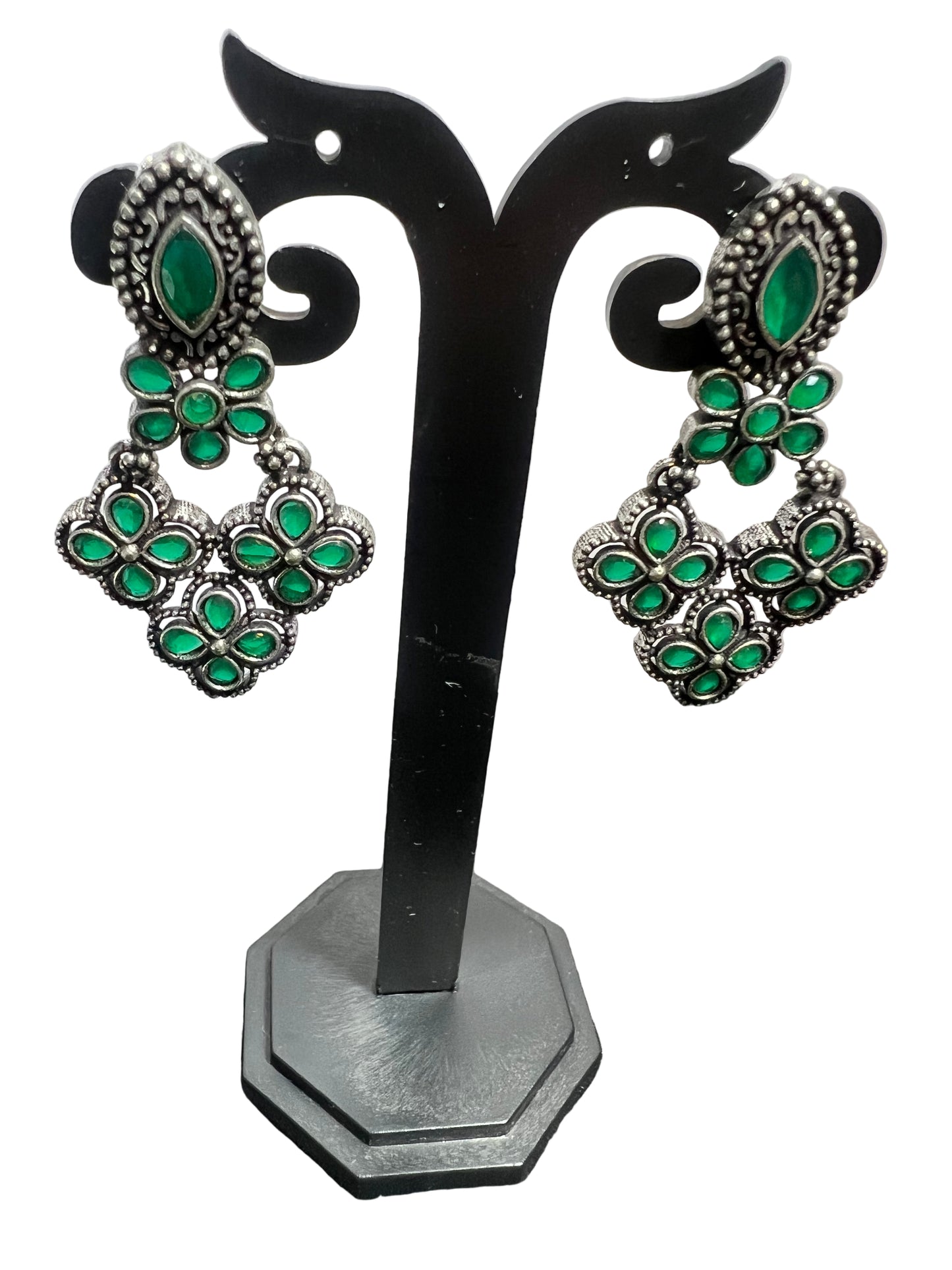 German Silver Green choker /Necklace Set