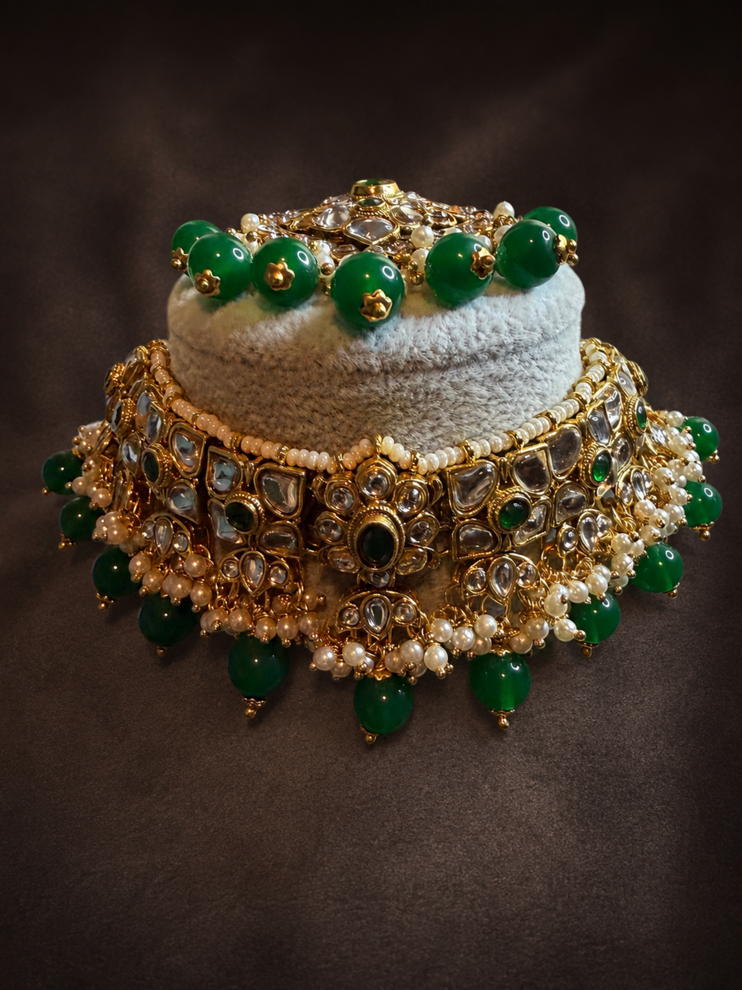 Kundan Green Necklace Set