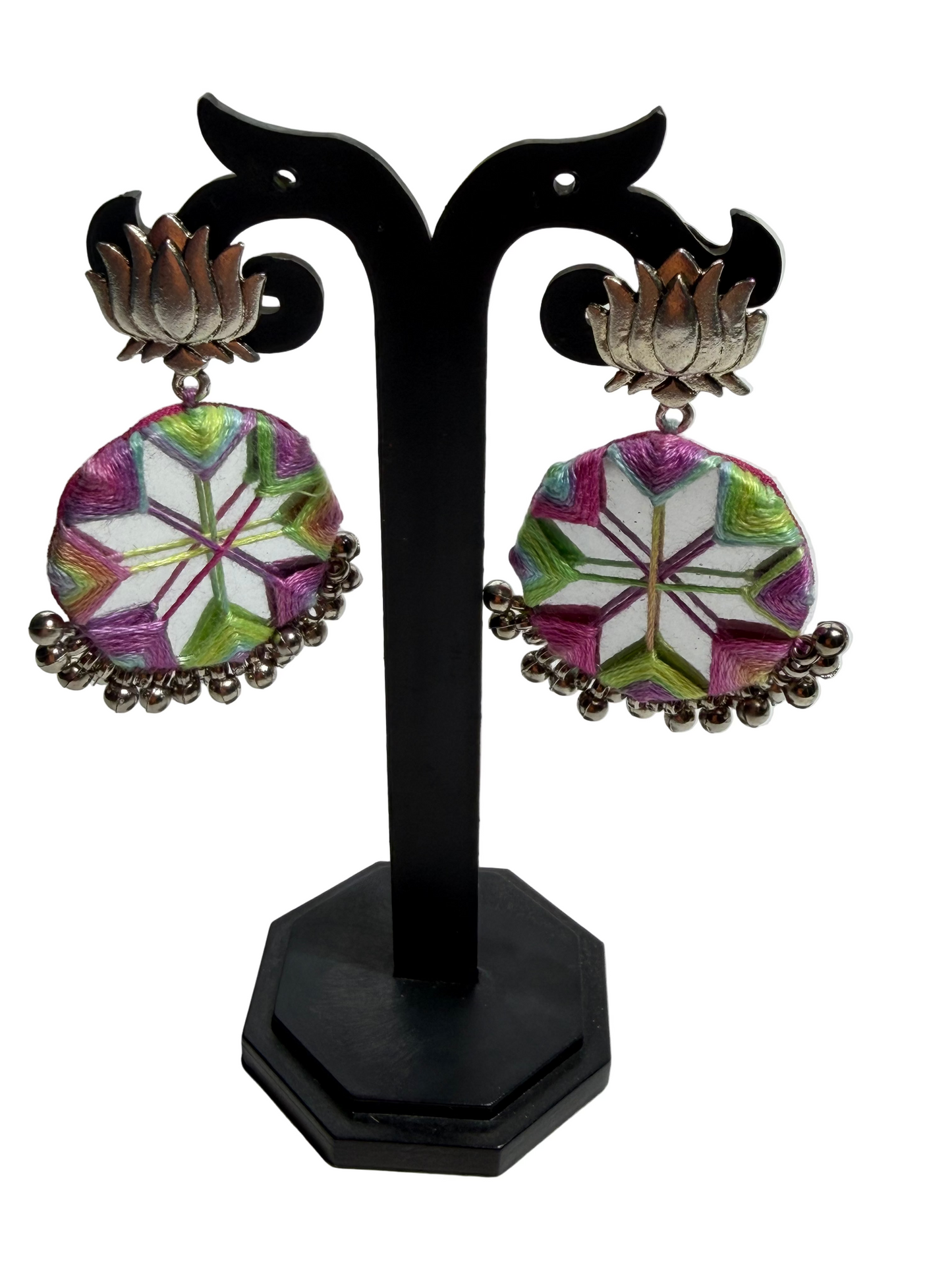 Fabric Lotus Earrings