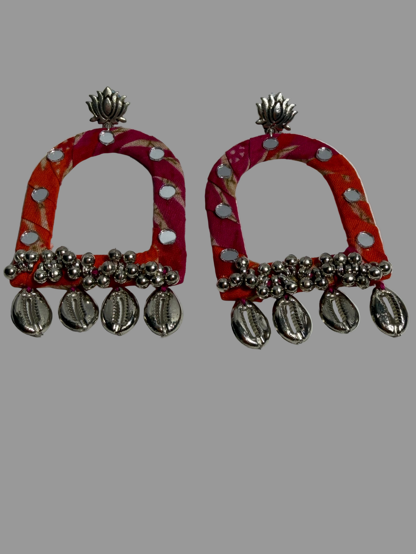 Cowrie/Kodi fabric Earrings