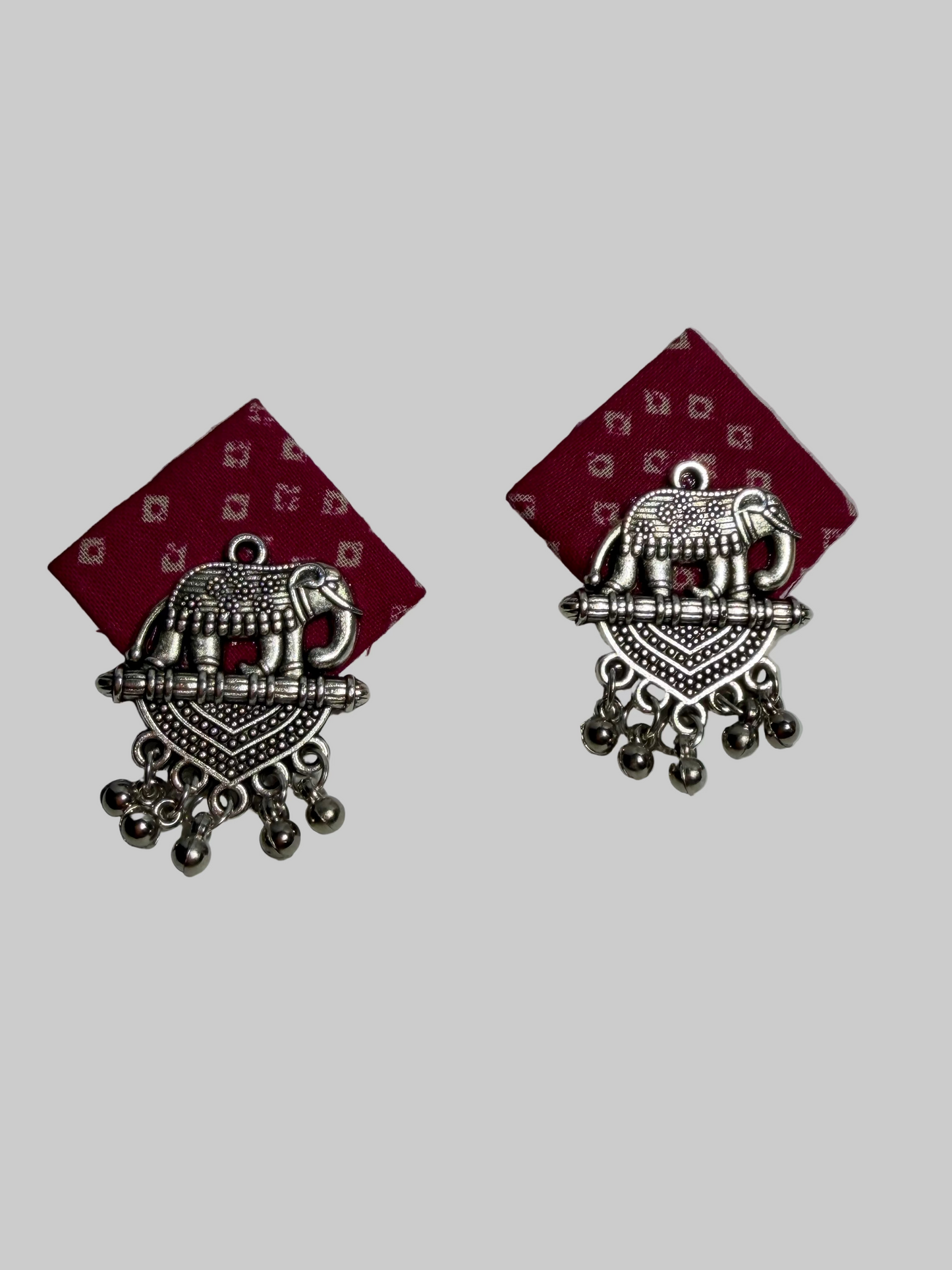 Fabric Elephant Earrings