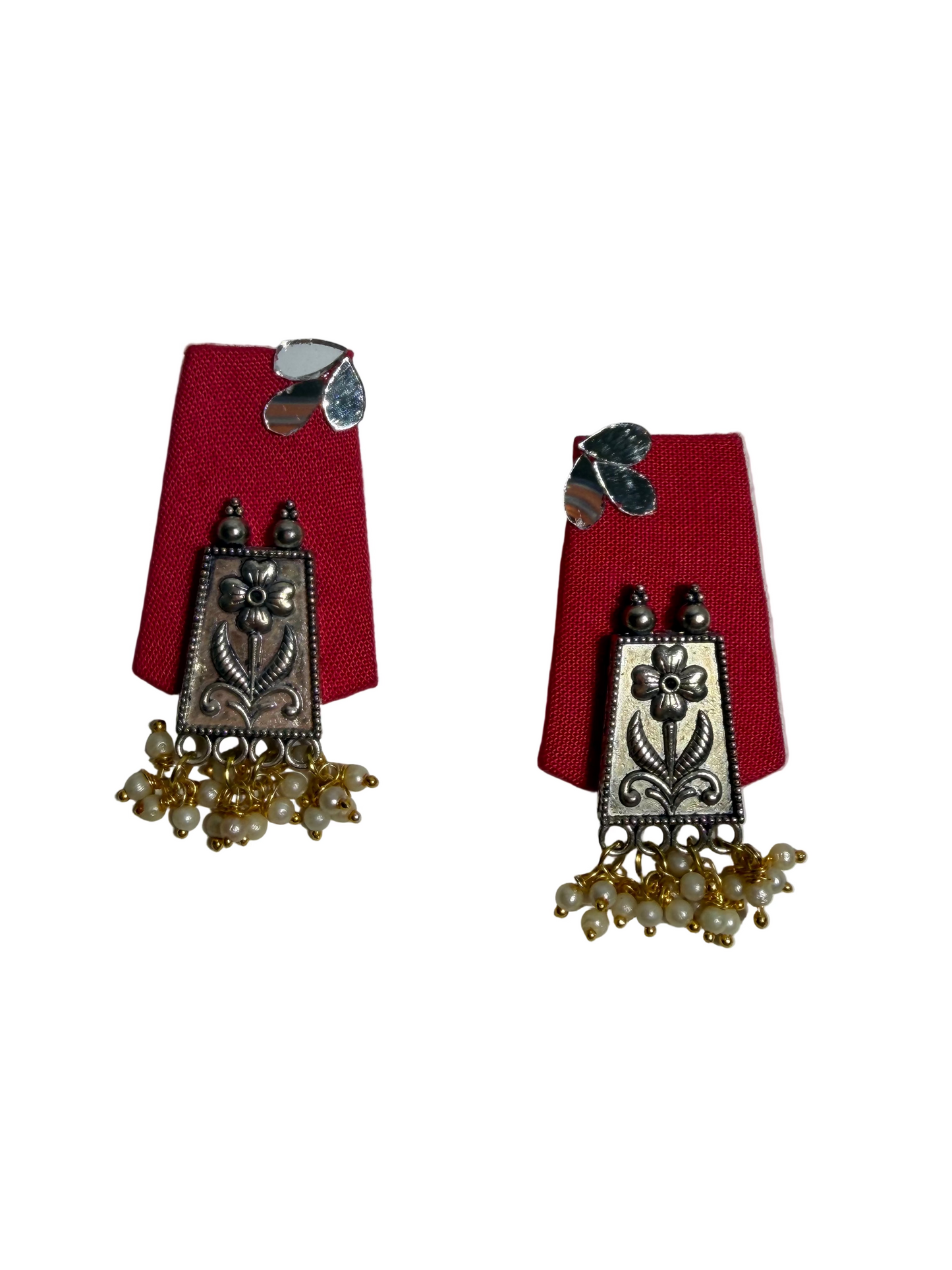 Fabric Dual tone Earrings