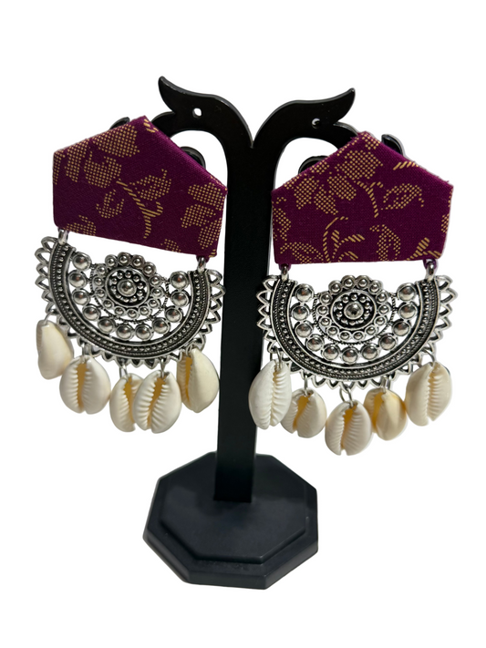Fabric Cowrie/Kodi Earrings