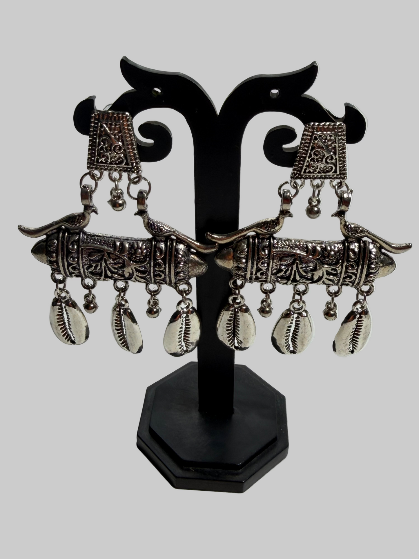 German Silver Kodi/Cowrie Earrings