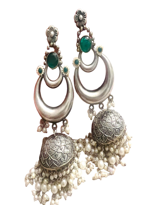 German Silver Long Earrings
