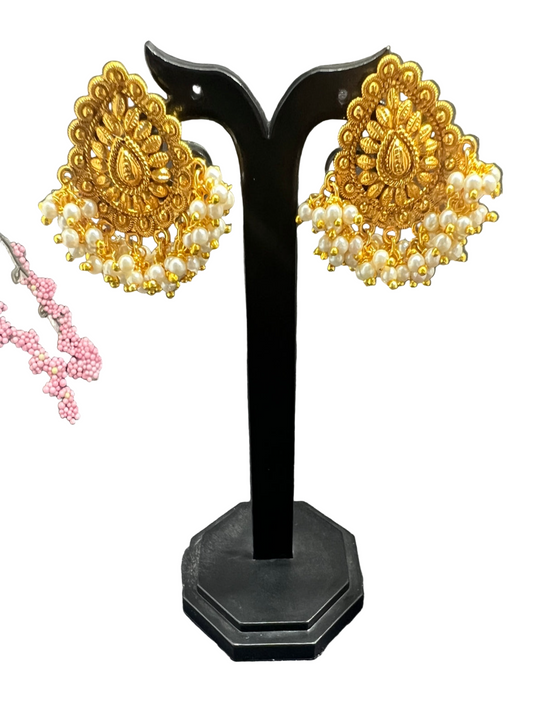 Gold Plated Pearl Earrings