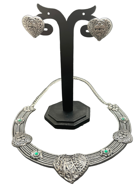 German Silver Choker with earrings