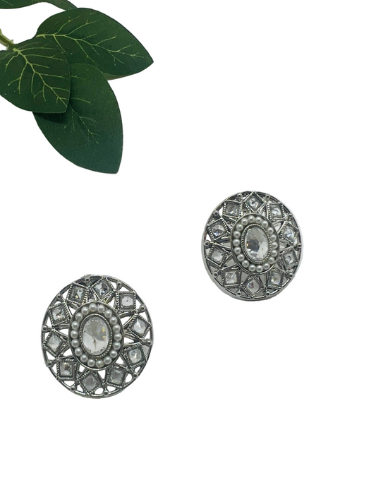 Silver Uncut Diamond Studs
