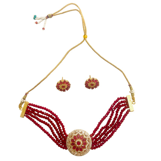 Crystal and Diamond Choker/necklace Set