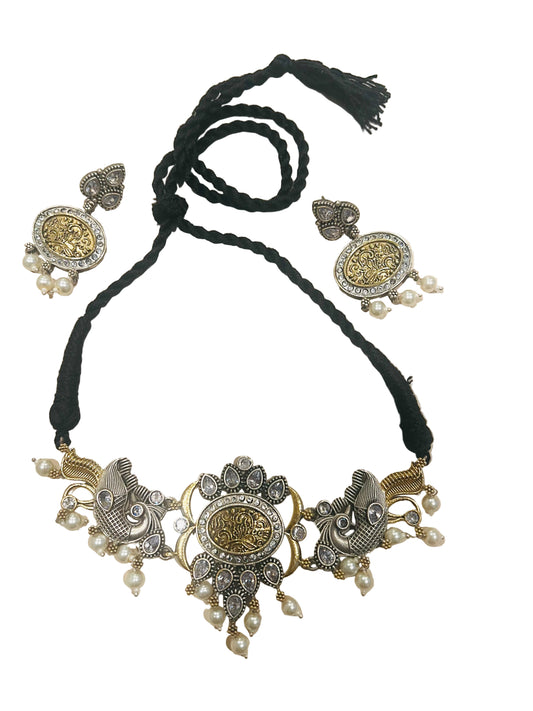 Dual Tone Necklace Set