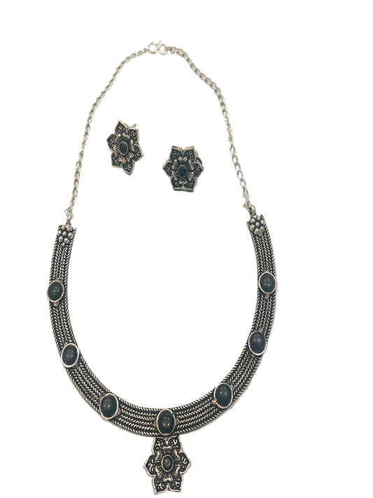 Oxidize Choker/Necklace Set