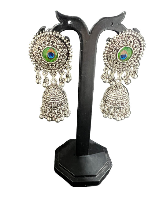 Oxidize Peacock Earring