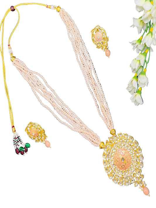 Meenakari Long Necklace with studs