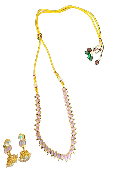 Choker Necklace with lightweight Jhumki Earrings