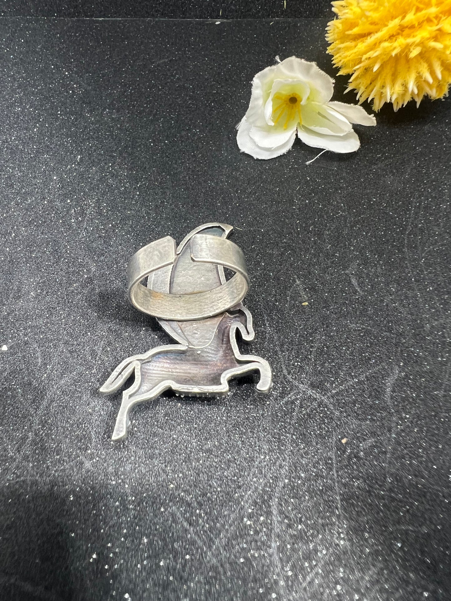German Silver "Horse theme" Ring