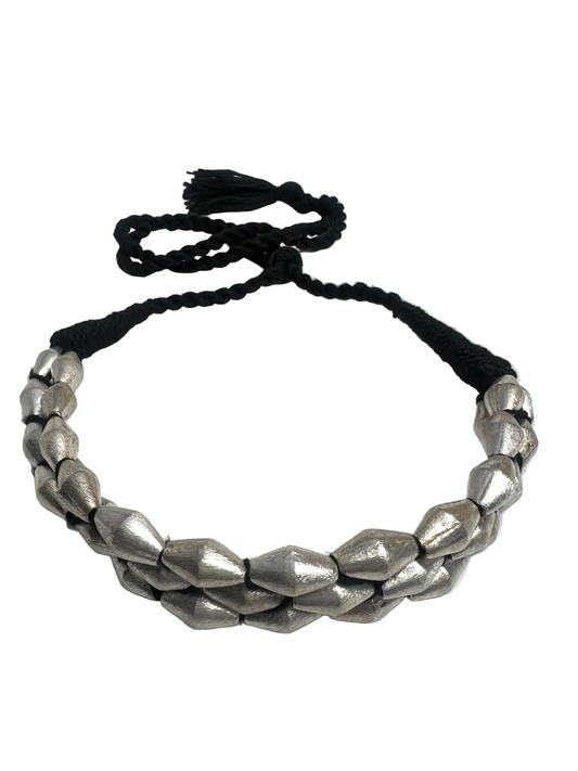 Silver Plated Dholki theme Choker Necklace