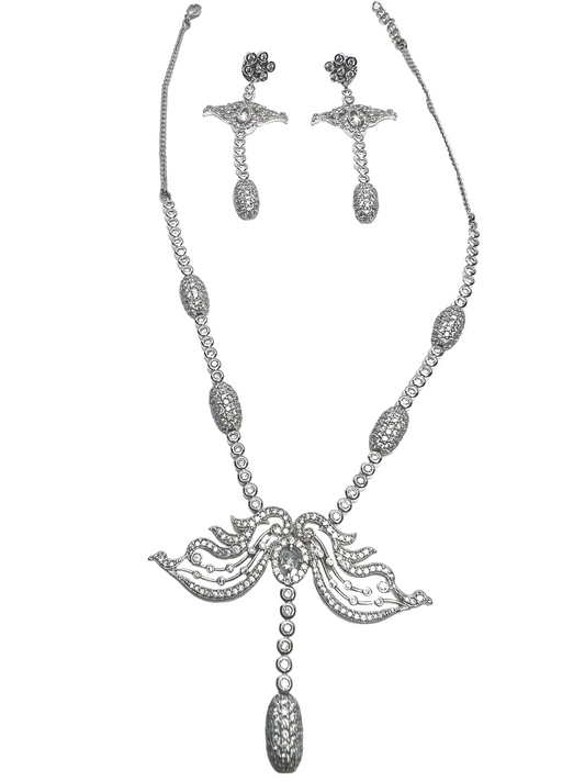 AD Stone Necklace with earrings