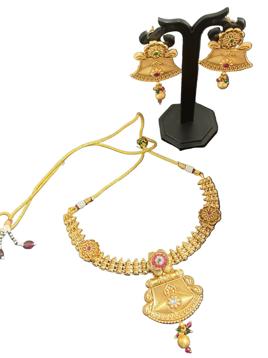 Rajwadi Necklace with Earrings