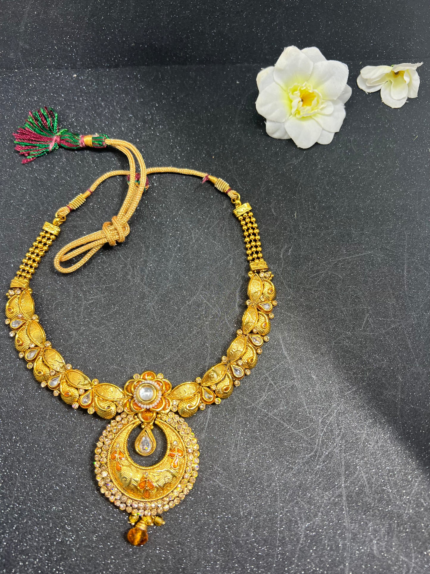 Hasdi Style Gold Plated Necklace and Earrings