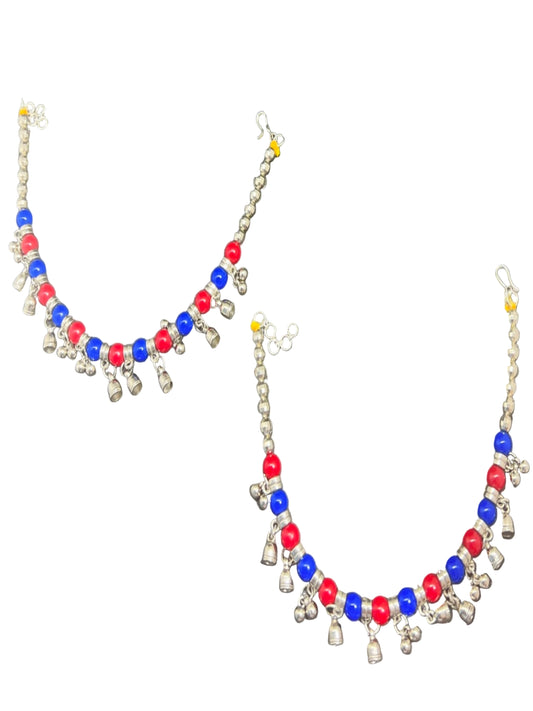 German Silver Ghungru and beads Anklets