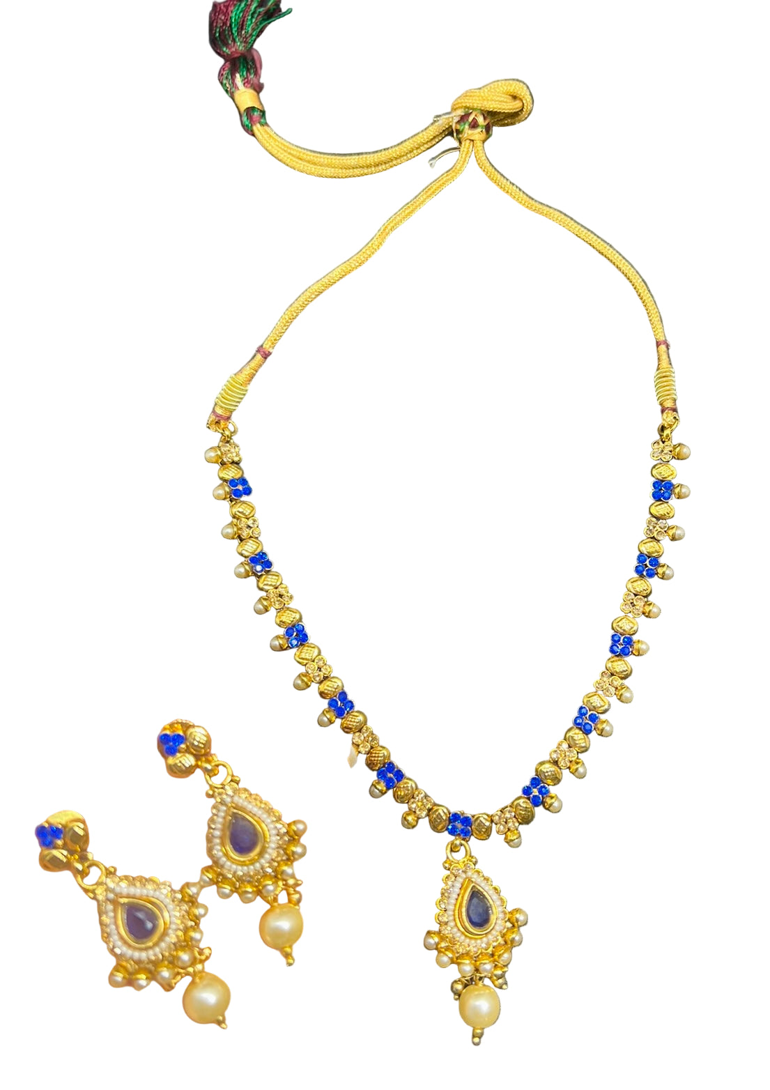 Gold Plated Necklace with Earrings.