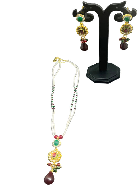 Gold Plated Pendant set with Earrings