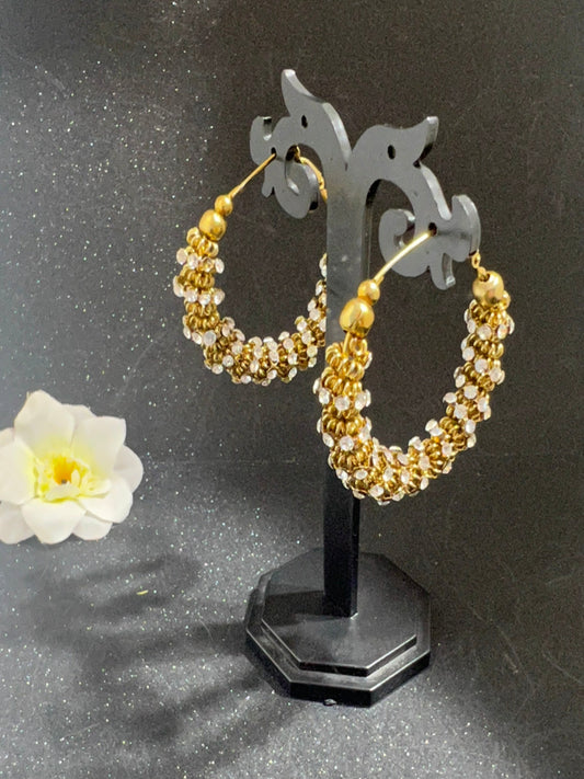 Gold Plated Diamond Hoops(Earrings)