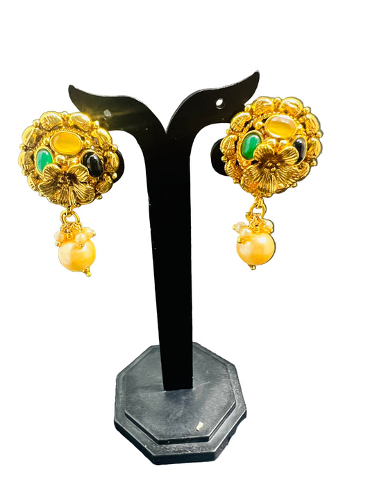 Gold Plated Stone Studs