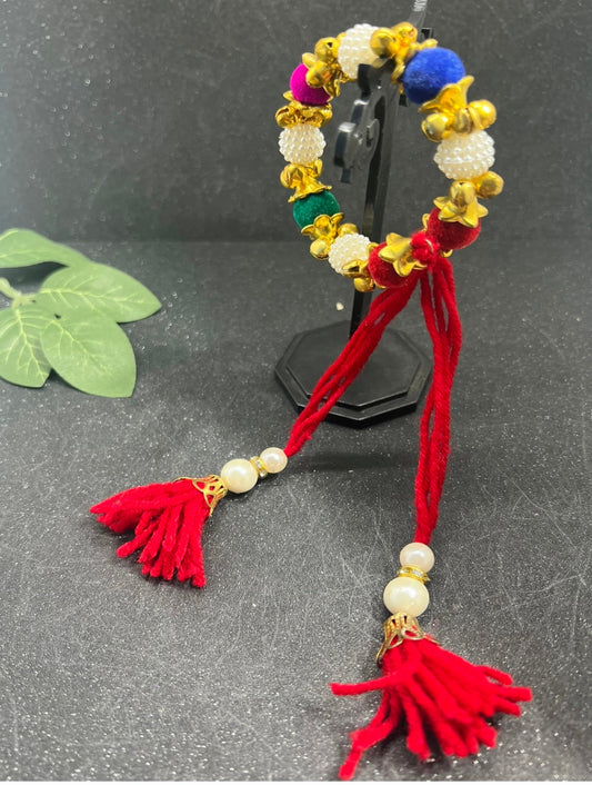 Handmade Ghungru and Pearl Adjustable bracelet