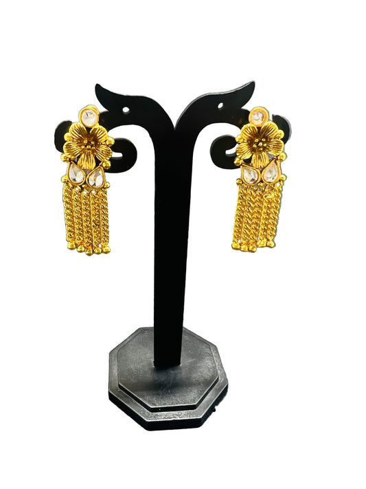 Gold plated and Uncut Diamond Studs