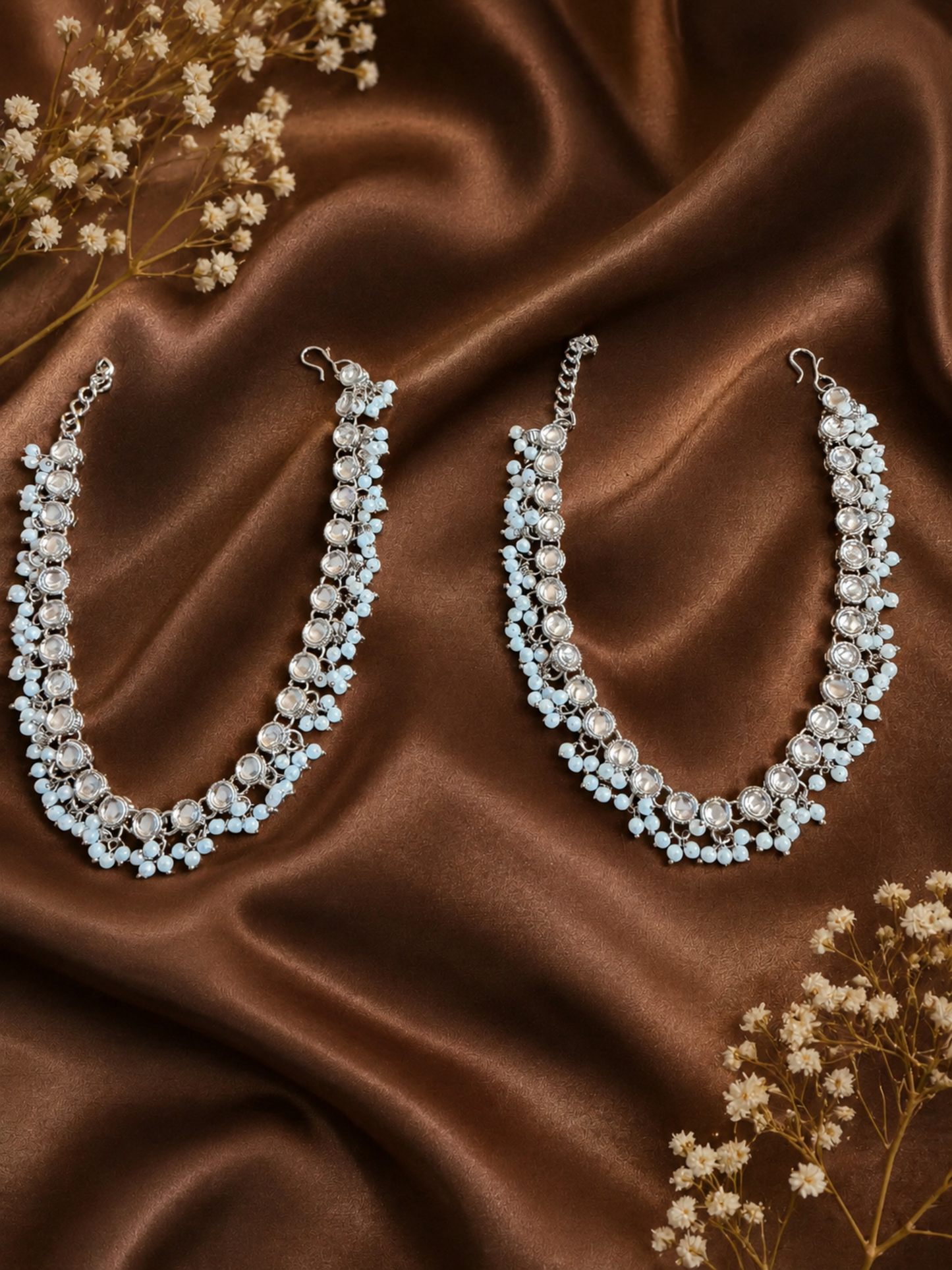 Kundan & Pearl Anklets